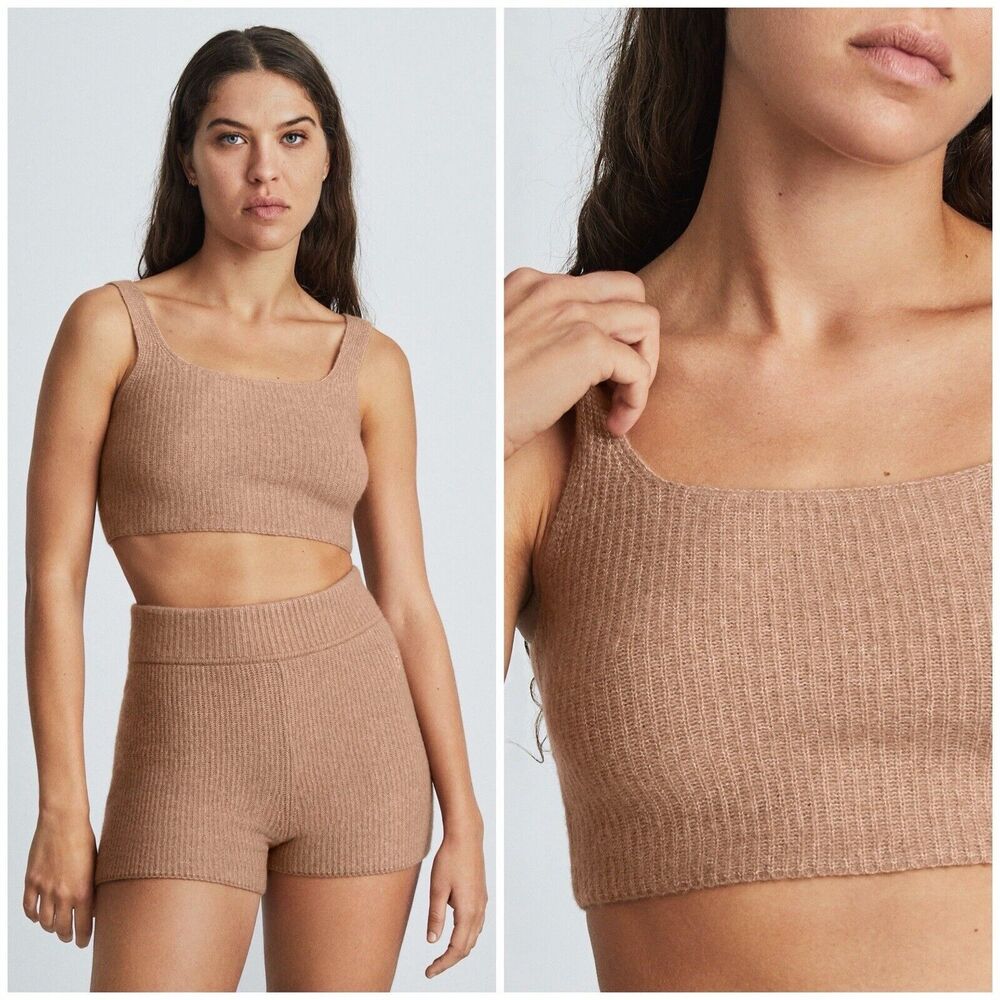 Everlane Tank Top Cozy Stretch Camel Size M NWT